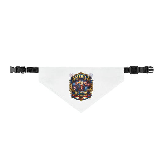 Clip-On Pet Bandana — Patriotic 'America The Beautiful' Dog Bandana Collar Attachment
