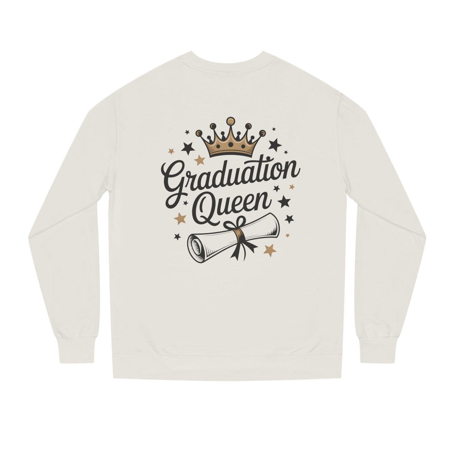 Graduation Queen Crewneck Sweatshirt — Crown & Diploma Celebration Pullover