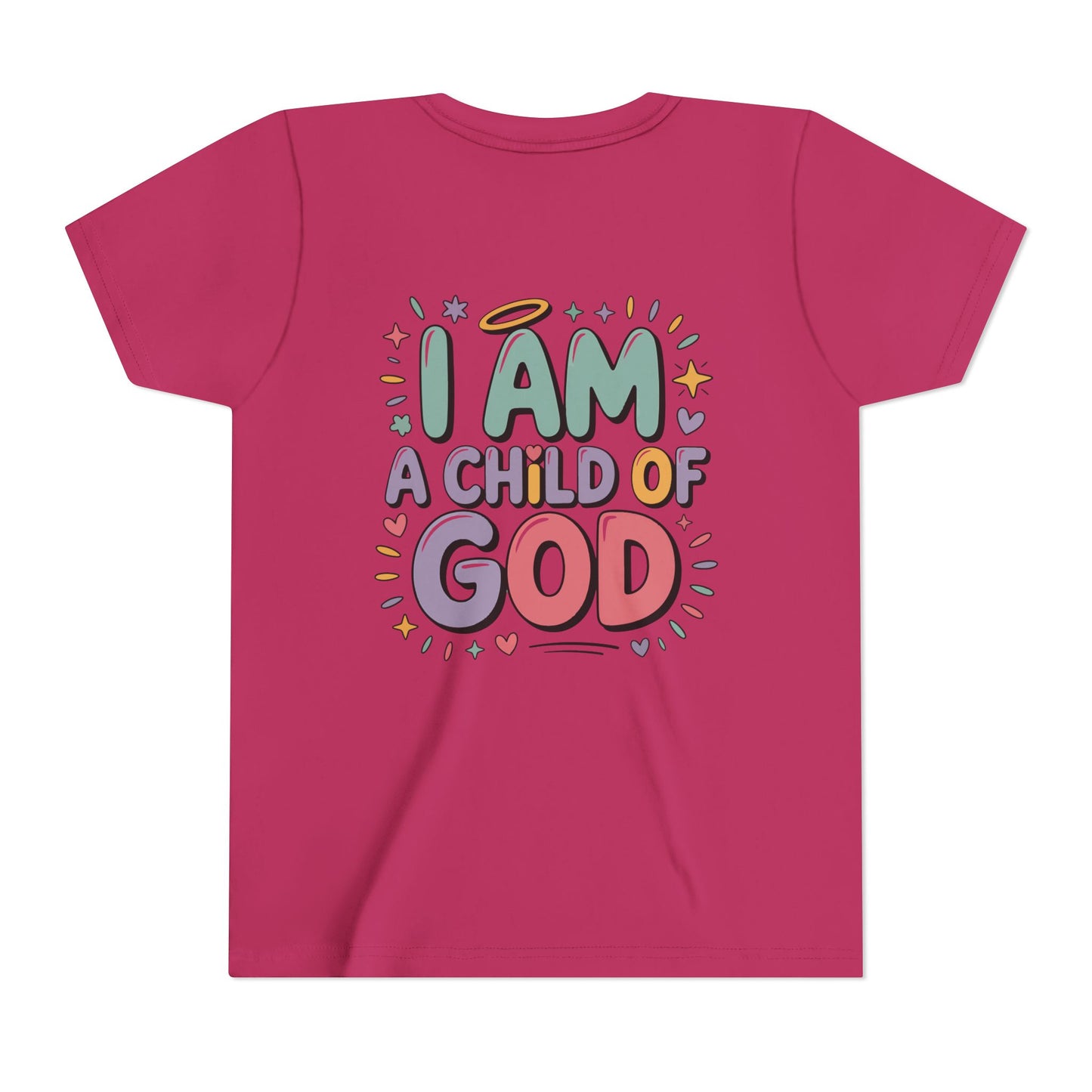I Am A Child of God Youth Tee — Cute Pastel Christian Kids T-Shirt