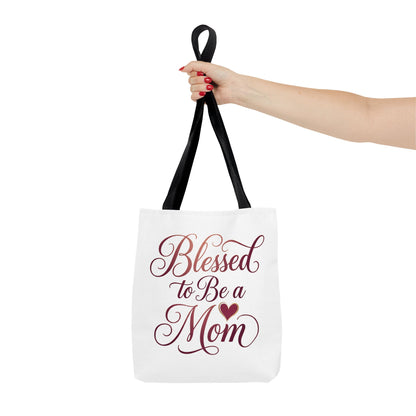 Blessed to Be a Mom Tote Bag – Mother's Day Floral Script Gift