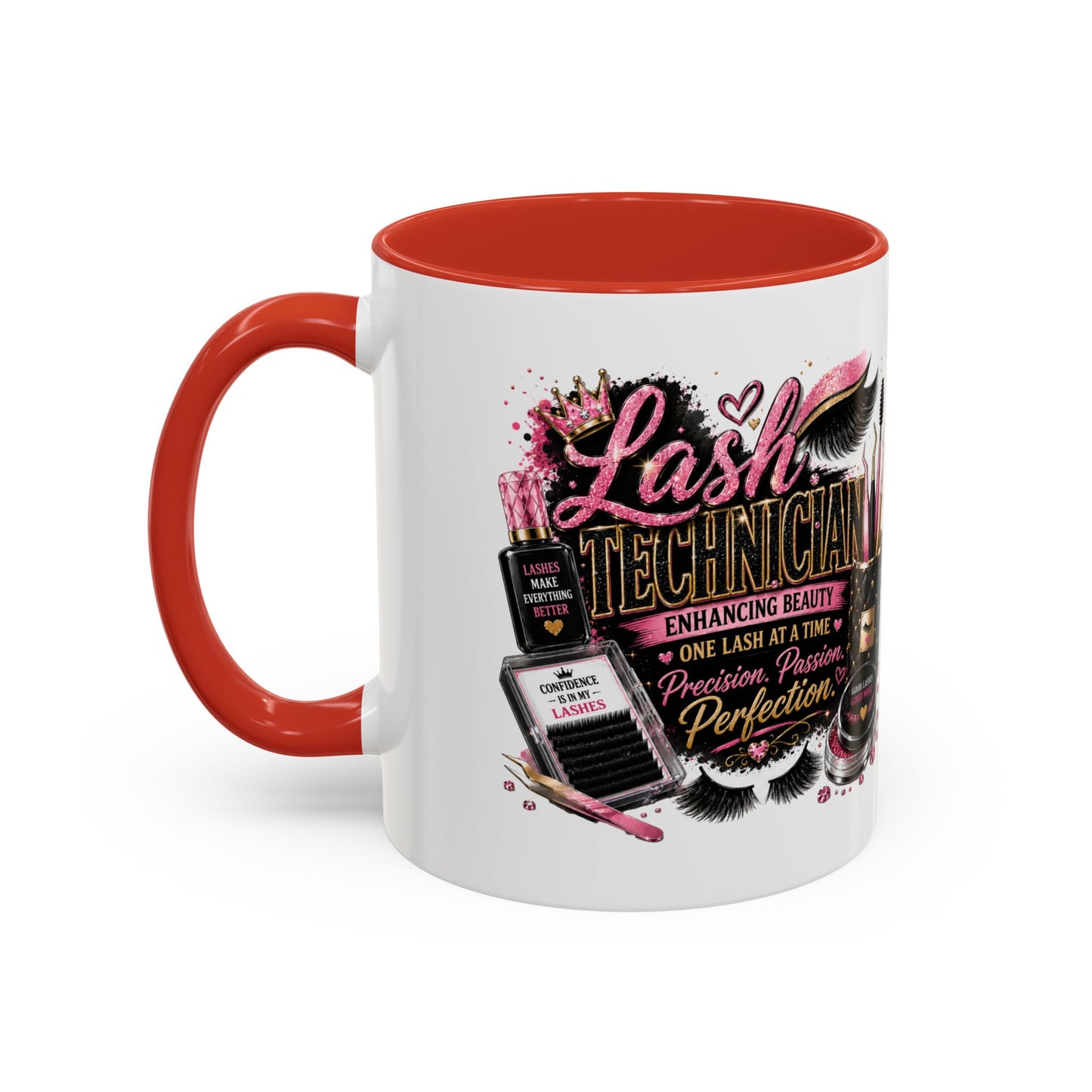 Lash Technician Coffee Mug – 'Enhancing Beauty One Lash at a Time' Accent Mug