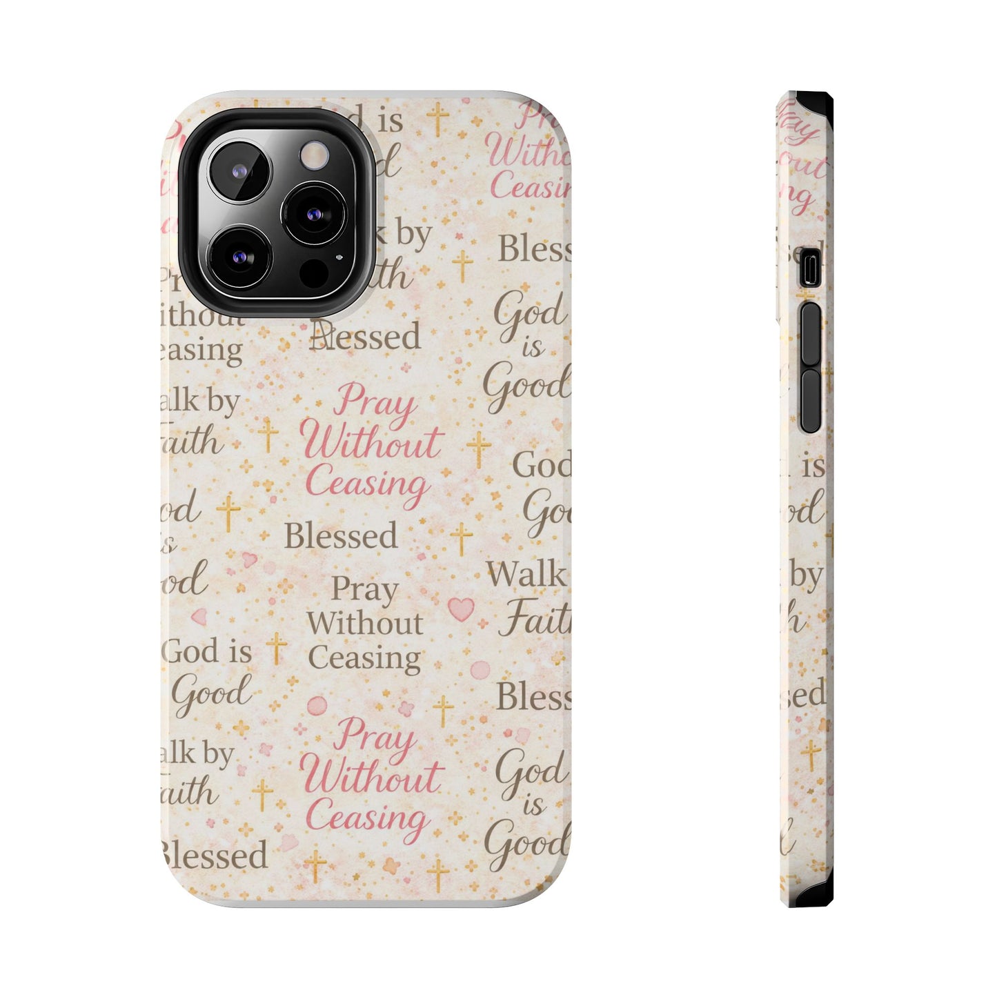 Pray Without Ceasing Phone Case | Christian floral iPhone Case
