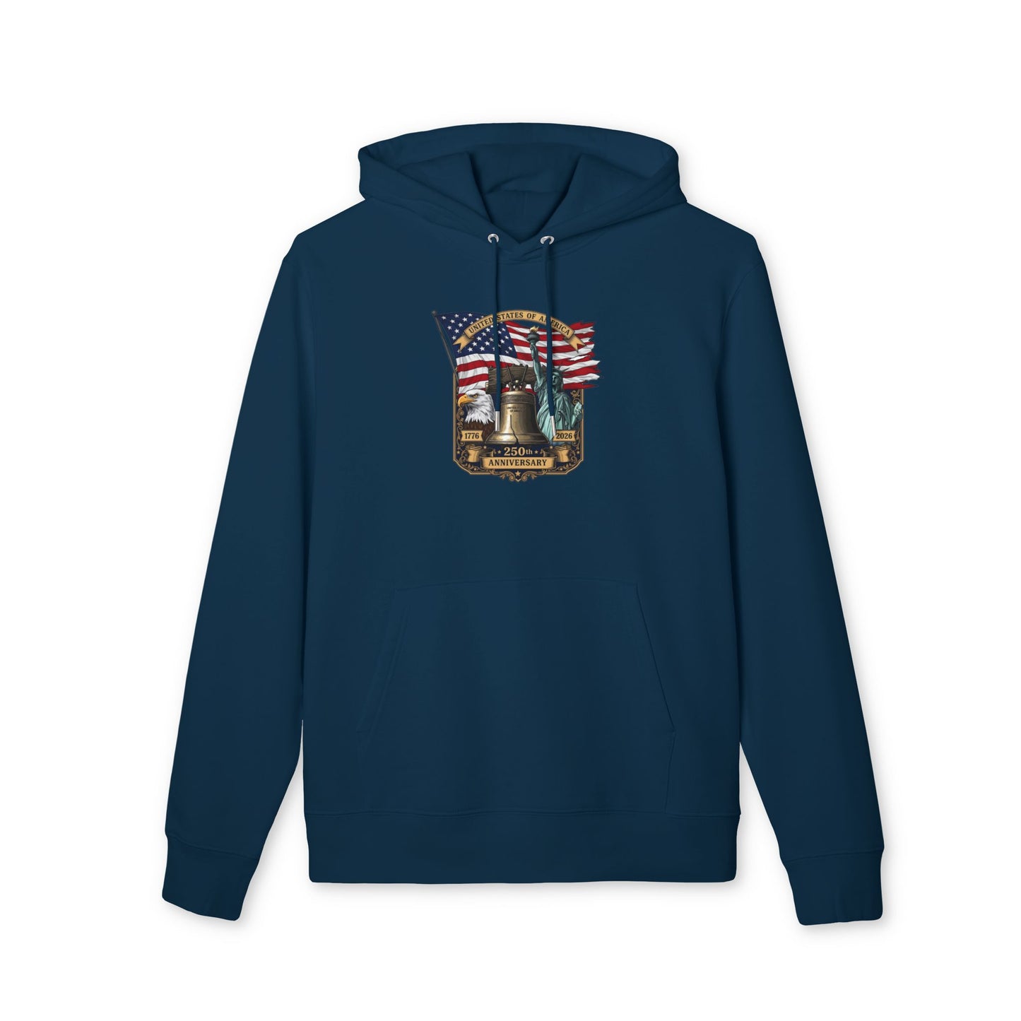 Statue of Liberty & American Flag Hoodie — 250th Anniversary Patriotic Sweatshirt