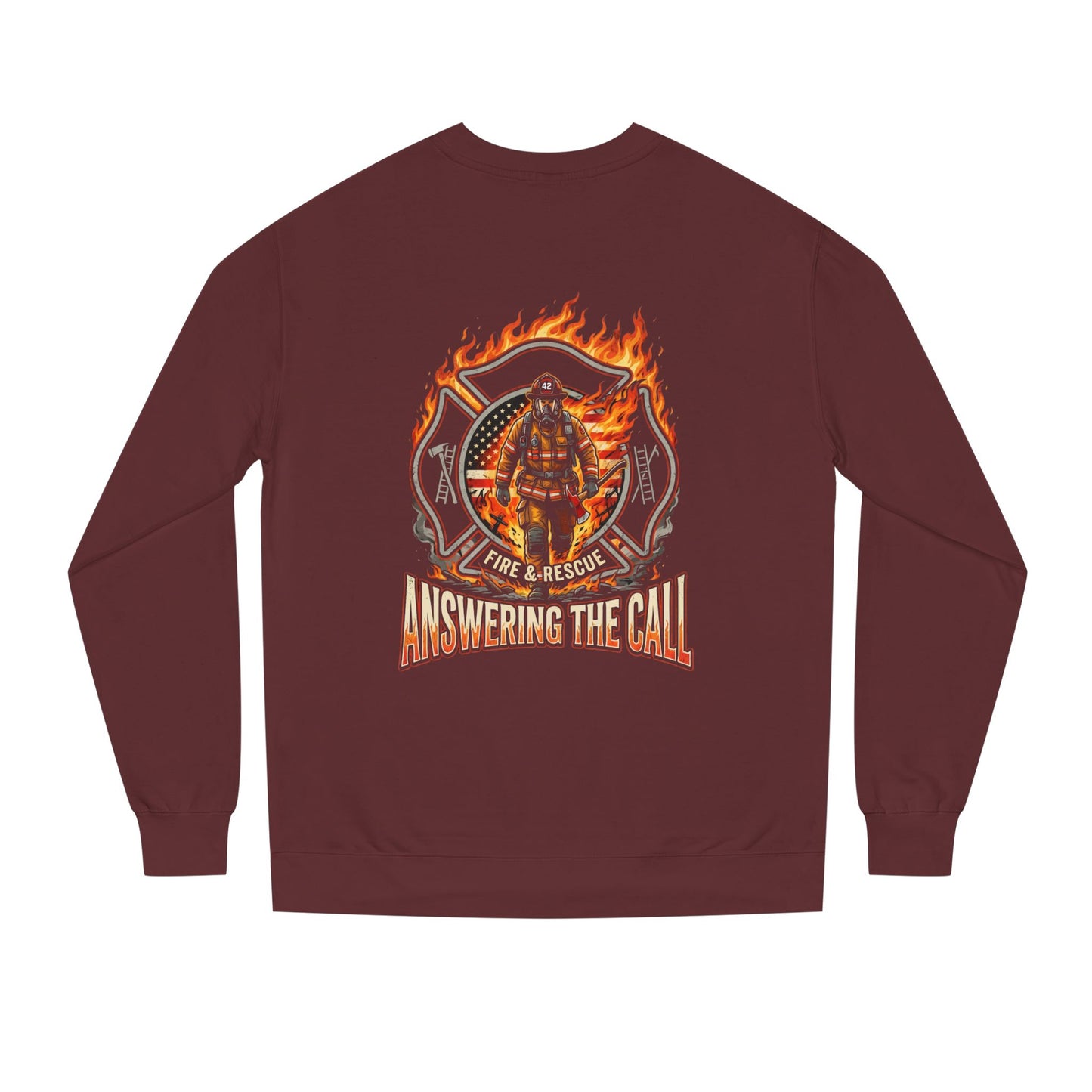 Firefighter Crewneck Sweatshirt — 'Answering the Call' Fire & Rescue Design