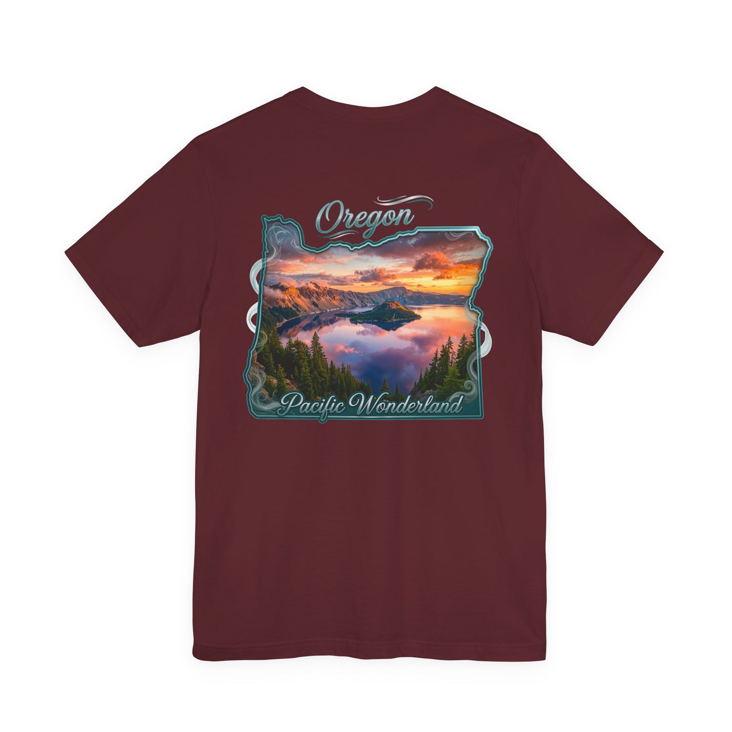 Oregon Pacific Wonderland T‑Shirt — Scenic Sunset State Map Tee