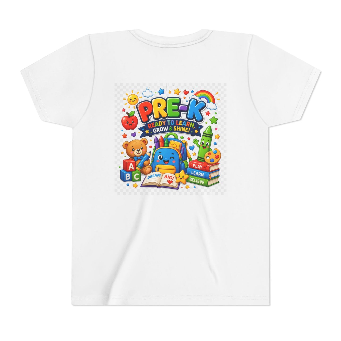 Pre-K Kids T-Shirt — "Ready to Learn, Grow & Shine" Preschool Back-to-School Tee