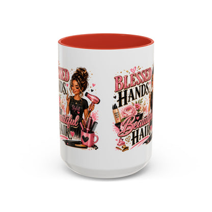 Blessed Hands Beautiful Hair Coffee Mug — Stylist Barber Hairdresser Gift