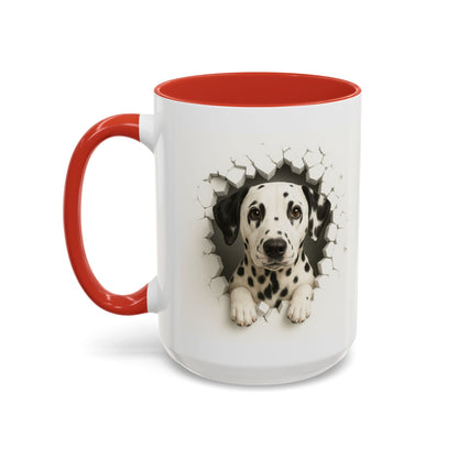Dalmatian Peekaboo Accent Coffee Mug - Cute Dog Lover Gift (11/15oz)