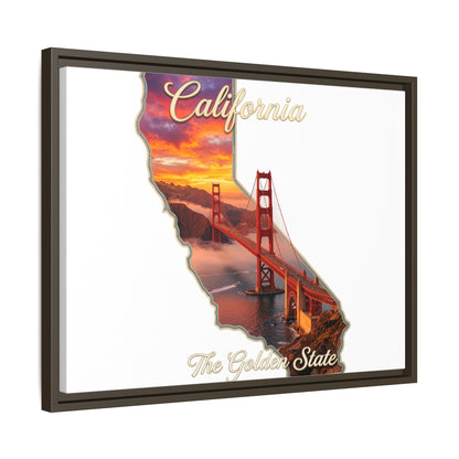 California Golden Gate Map Matte Canvas Print (Framed)
