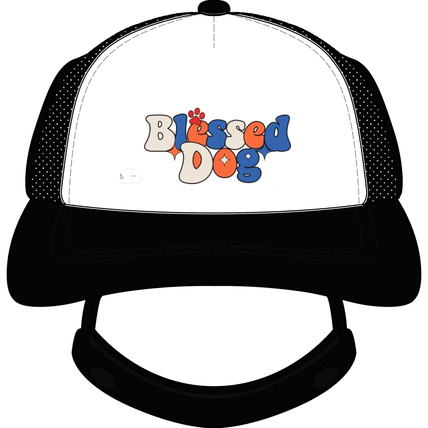 Blessed Dog Trucker Hat — Retro Paw Foam Cap for Dog Lovers