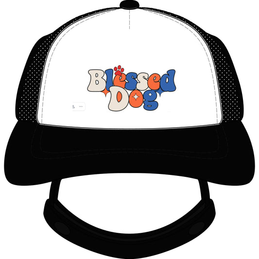 Blessed Dog Trucker Hat — Retro Paw Foam Cap for Dog Lovers
