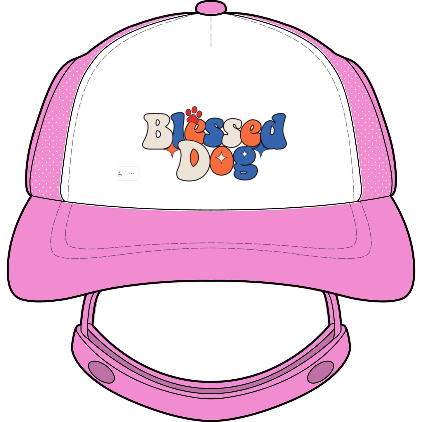 Blessed Dog Trucker Hat — Retro Paw Foam Cap for Dog Lovers