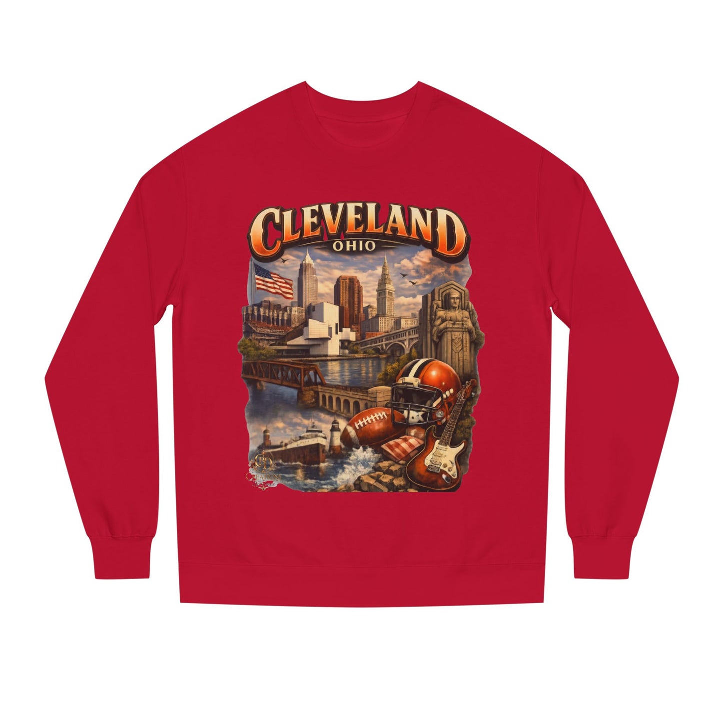 Cleveland Retro Cityscape Sweatshirt — Ohio Pride Football & Rock Design