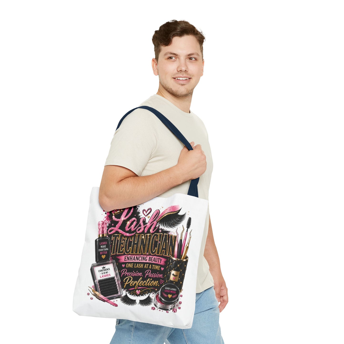 Lash Technician Tote Bag — Glam Beauty Artist Gift, ‘Lash Technician: Enhancing Beauty’ Design