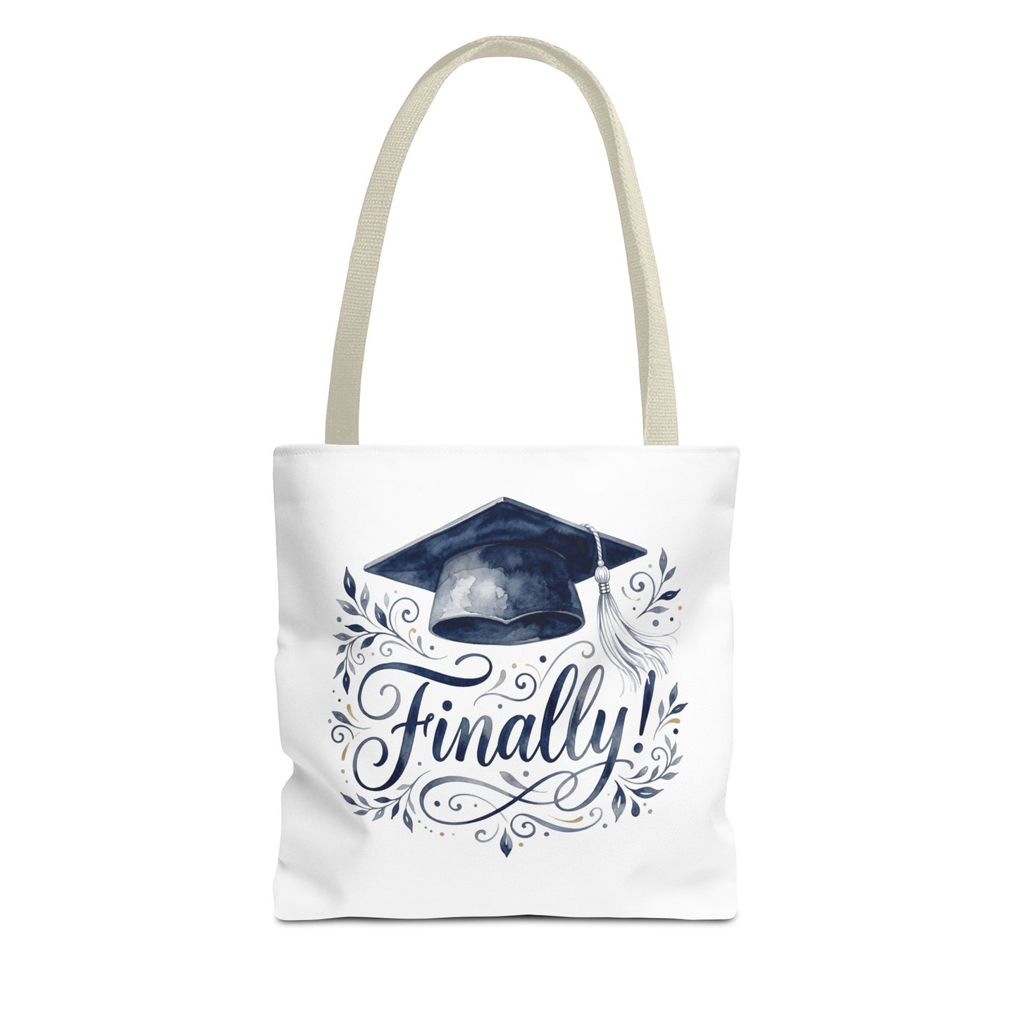 Graduation Tote Bag - "Finally!" Cap & Dove Graduation Gift Tote