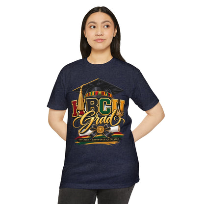 HBCU Grad T-Shirt — Black Graduation Cap & Kente Design