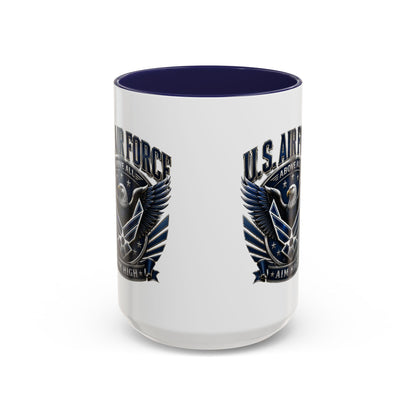 U.S. Air Force Eagle Coffee Mug – "Aim High" Accent Ceramic Mug (11/15oz)