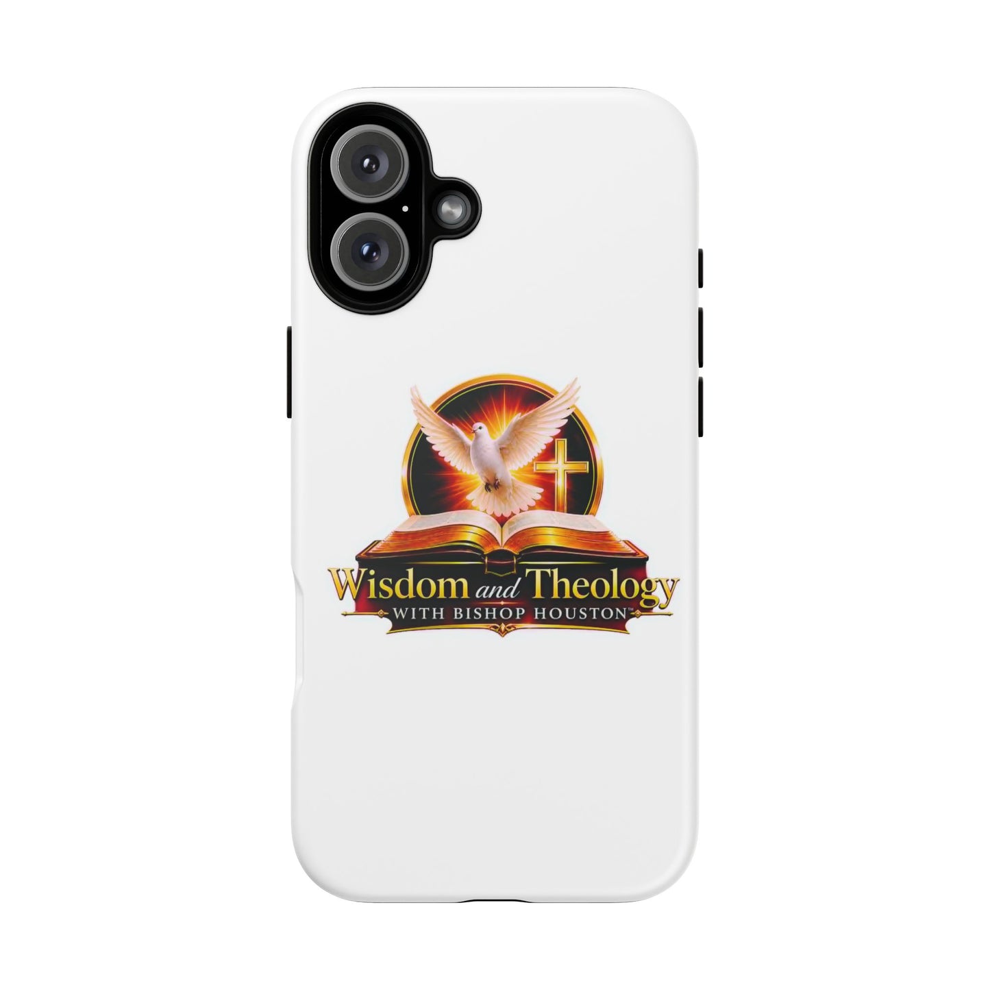 Wisdom and Theology Phone Case — Christian Dove & Cross Protective Tough Case