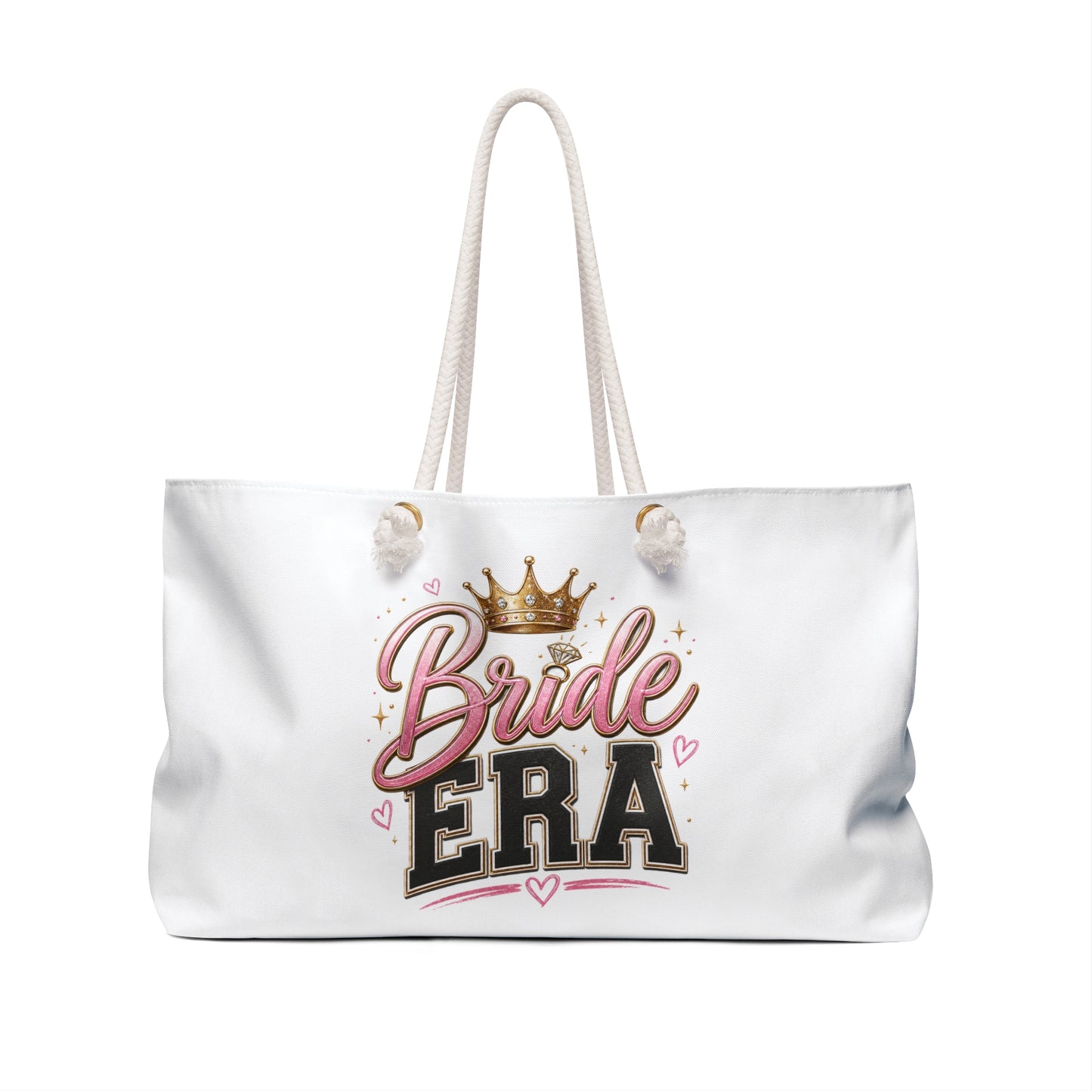 Bride Era Weekender Bag — Bachelorette Bridal Tote with Crown Design