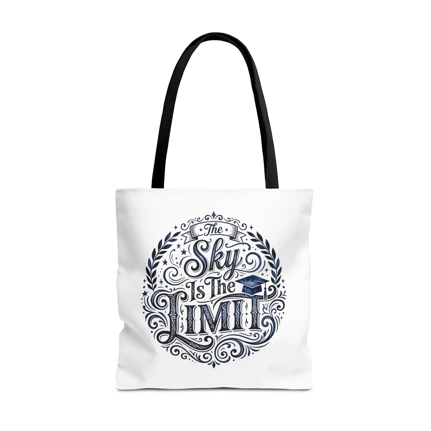 Graduation Tote Bag — "The Sky Is the Limit" Inspirational Canvas Tote