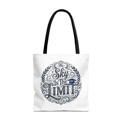 Graduation Tote Bag — "The Sky Is the Limit" Inspirational Canvas Tote