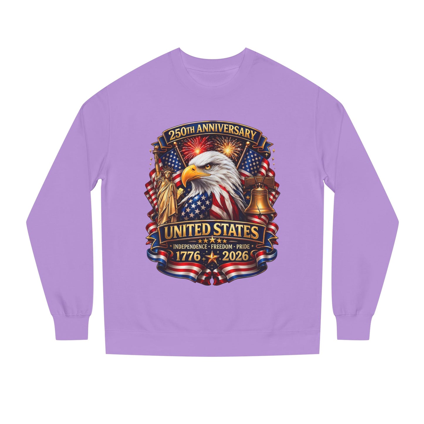 250th Anniversary United States Crewneck Sweatshirt — Eagle & American Flag 1776–2026