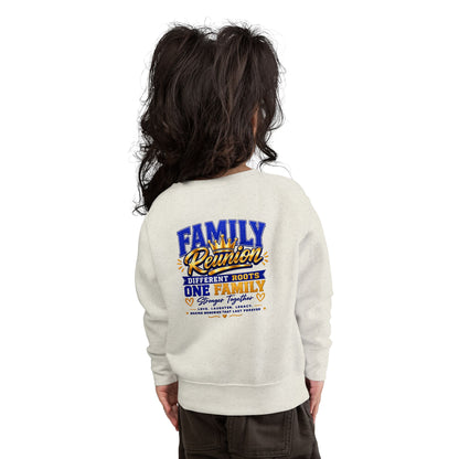 Family Reunion Toddler Sweatshirt — "Different Roots One Family" Kids Crewneck
