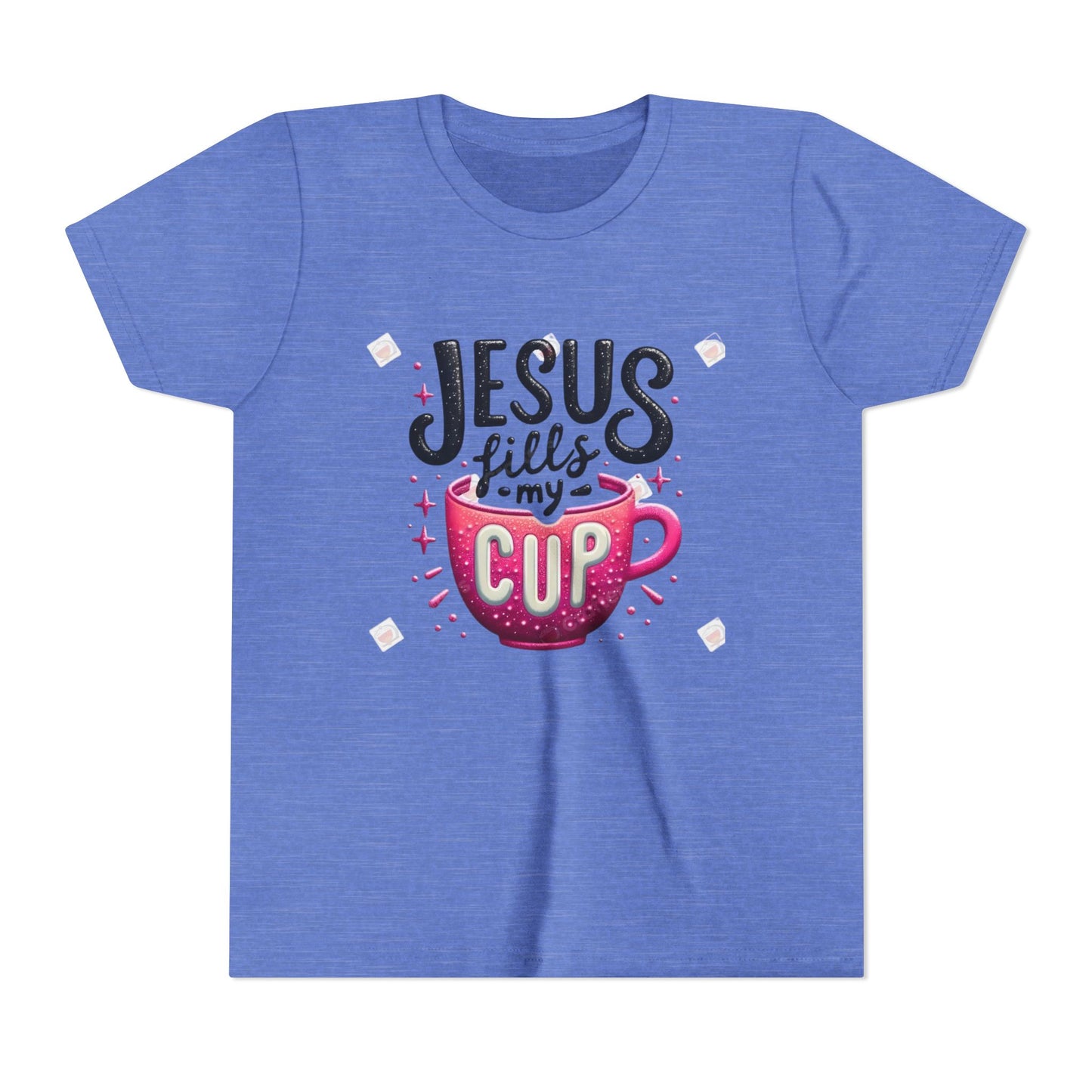 Jesus Fills My Cup Youth Tee — Christian Faith Kids Shirt