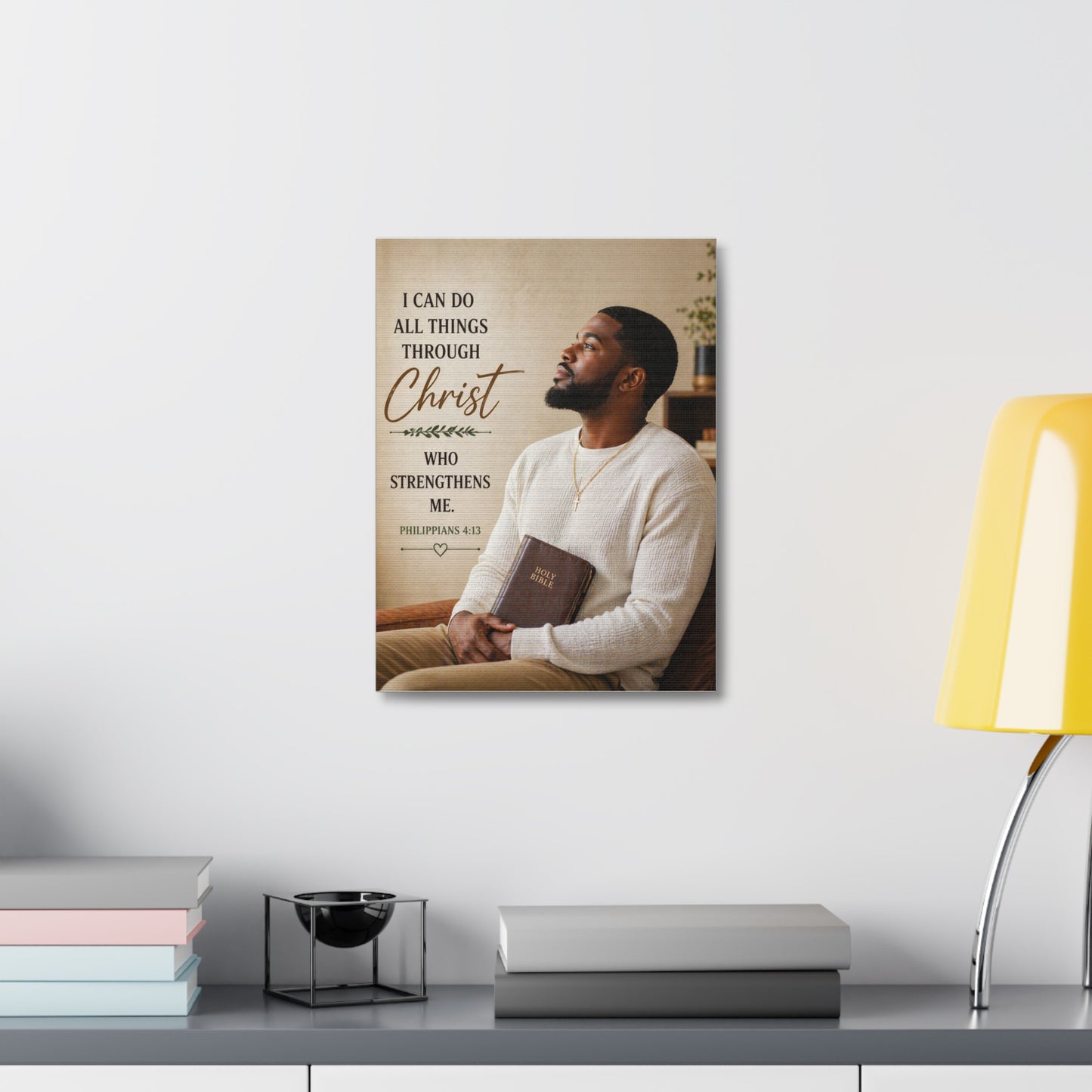 Canvas Wall Art — "I Can Do All Things Through Christ" Inspirational Bible Verse (Philippians 4:13)