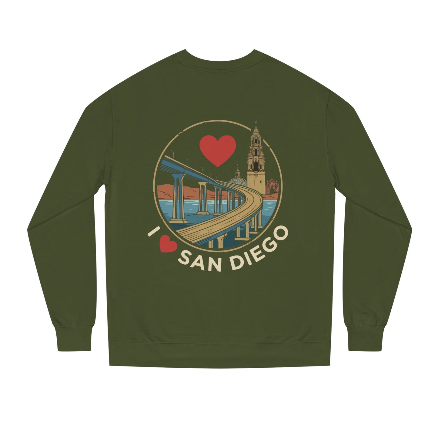 I Heart San Diego Sweatshirt — Balboa Park & Coronado Bridge Crewneck
