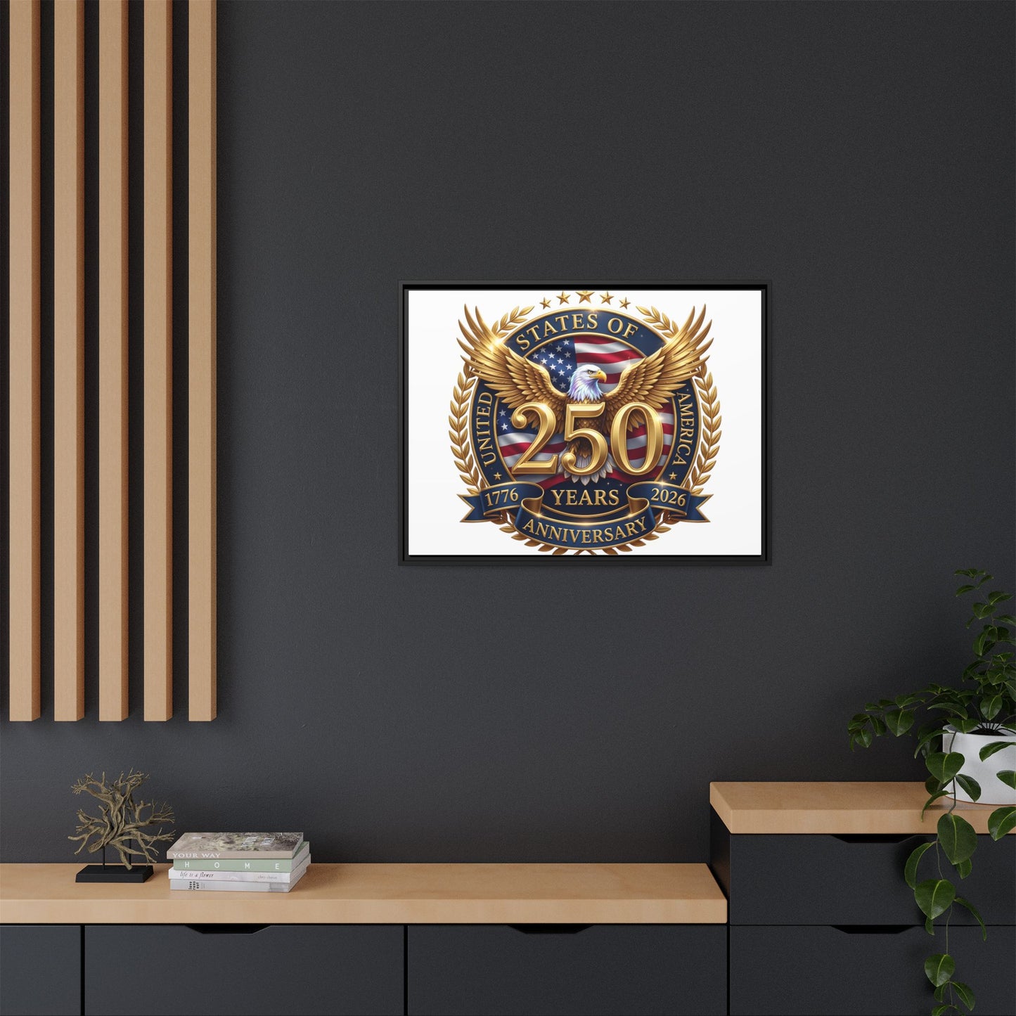 250th United States Anniversary Framed Canvas Print