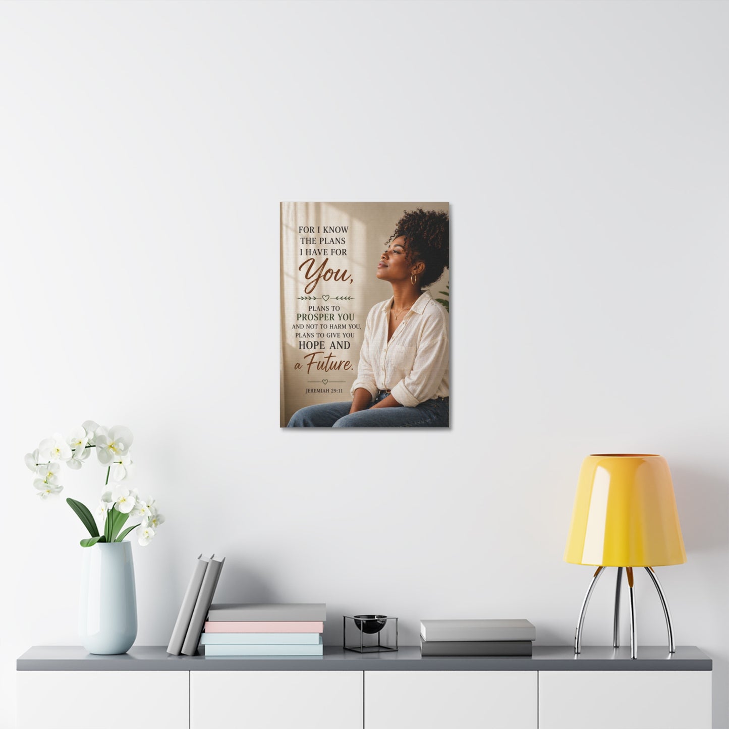 Jeremiah 29:11 Canvas Wall Art — "For I Know the Plans I Have for You" Inspirational Stretched Canvas