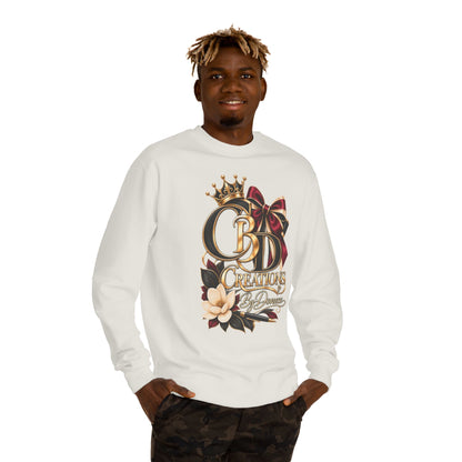 CB Creations Crown Logo Sweatshirt — Floral Ribbon Graphic Crewneck