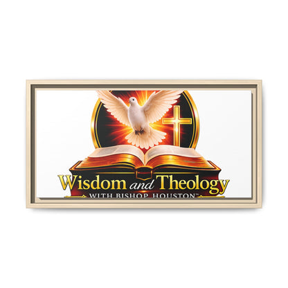 Framed Canvas Print — "Wisdom and Theology" Dove & Bible Wall Art