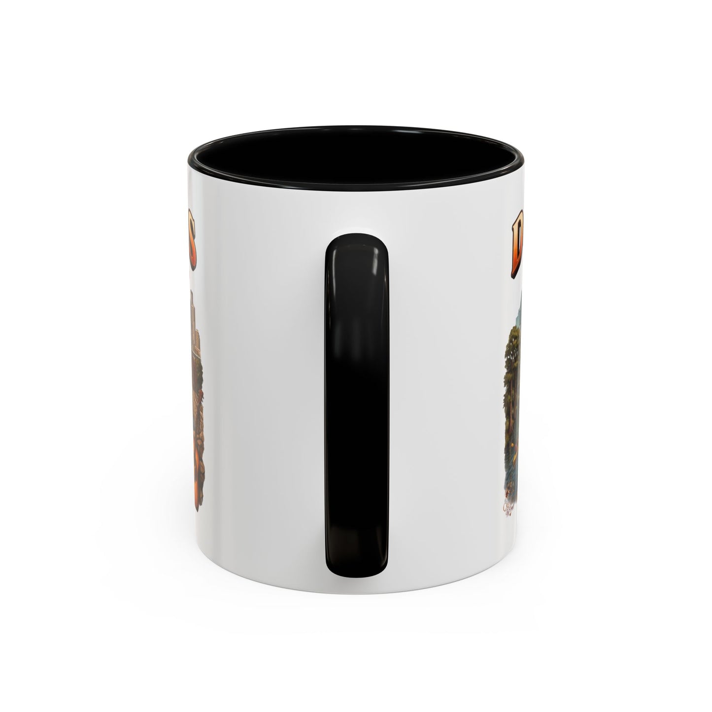 Dallas Skyline Accent Coffee Mug — Texas Souvenir Mug with Guitar & Cityscape