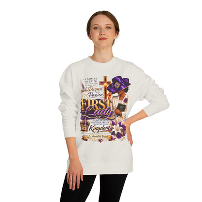 First Lady Faith Sweatshirt — Christian Prayer & Kingdom Crown Design
