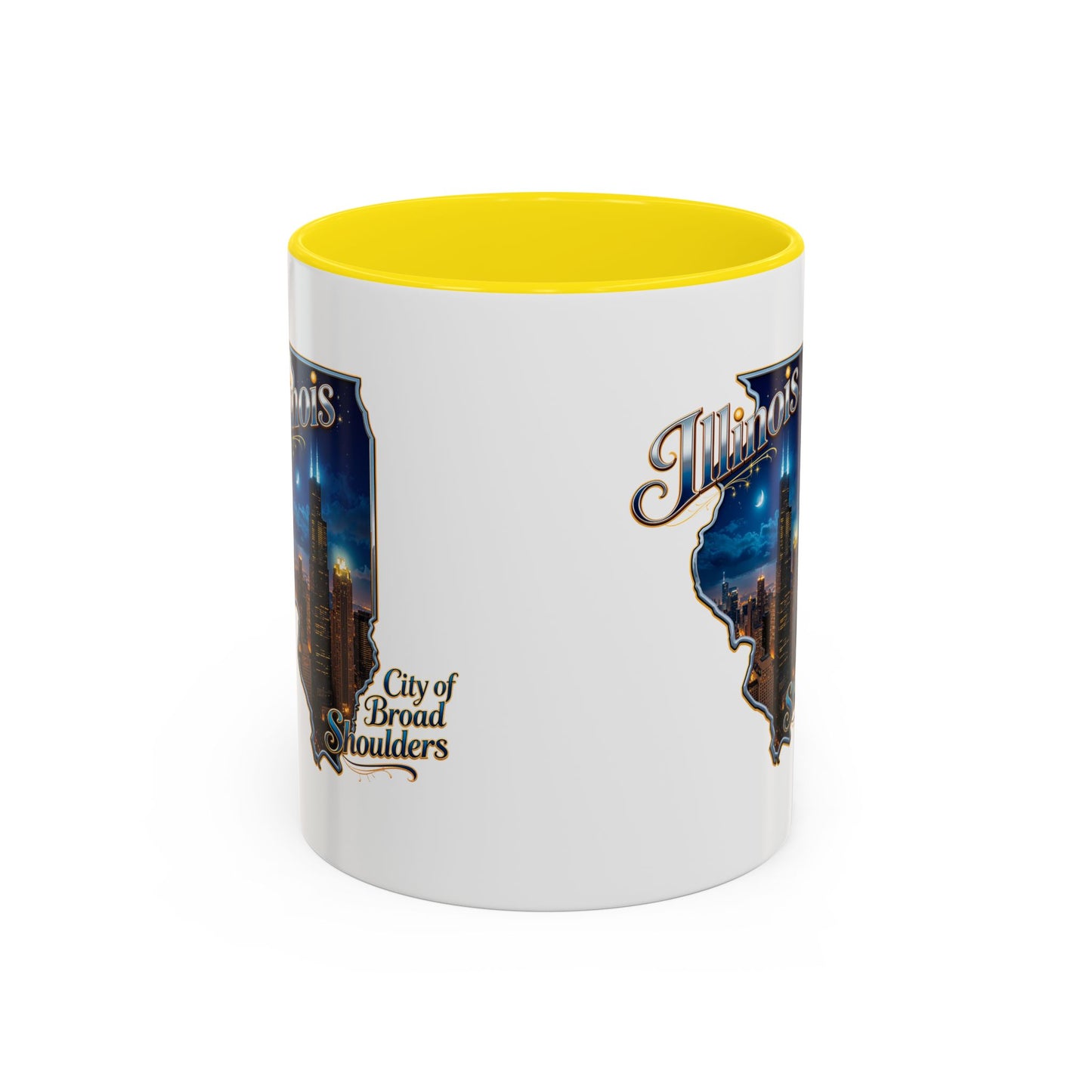 Illinois Skyline Accent Coffee Mug – City of Broad Shoulders Chicago Design (11/15oz)