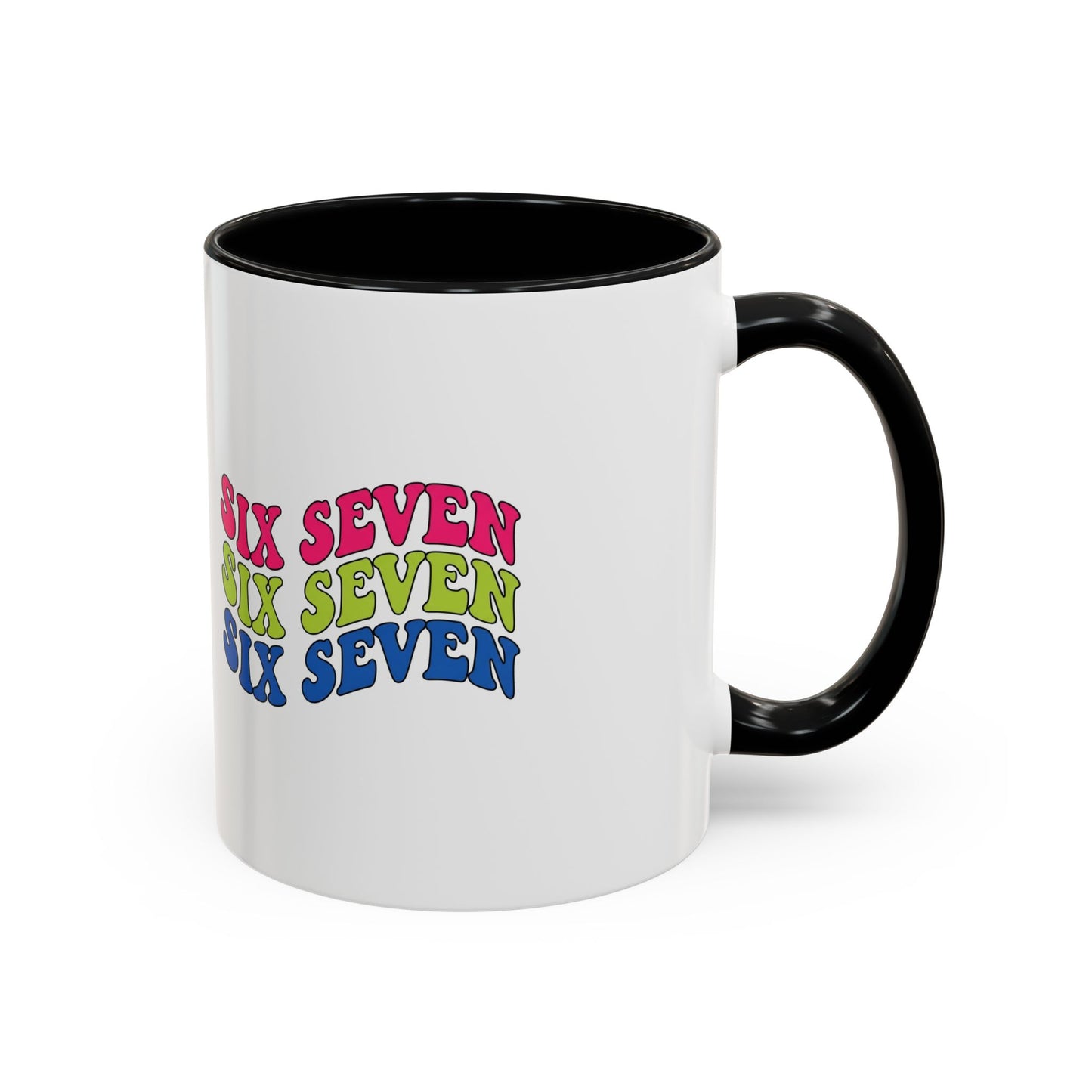 Six Seven Retro Accent Coffee Mug — Colorful 11/15oz Ceramic Tea Cup