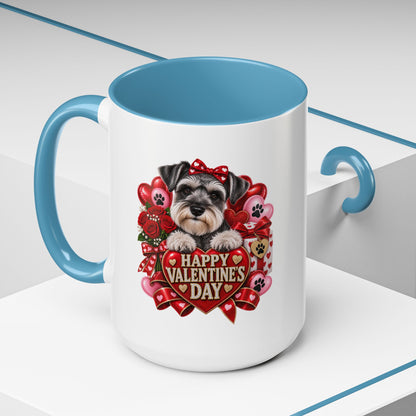 Valentine’s Day Dog Coffee Mug — "Happy Valentine’s Day" Accent Mug