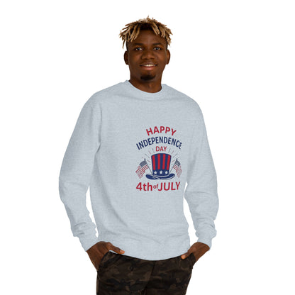 4th of July Sweatshirt – "Happy Independence Day" Patriotic Crewneck