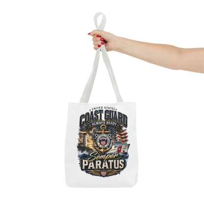 Coast Guard Semper Paratus Tote Bag – U.S. Coast Guard Patriotic Beach & Everyday Carry