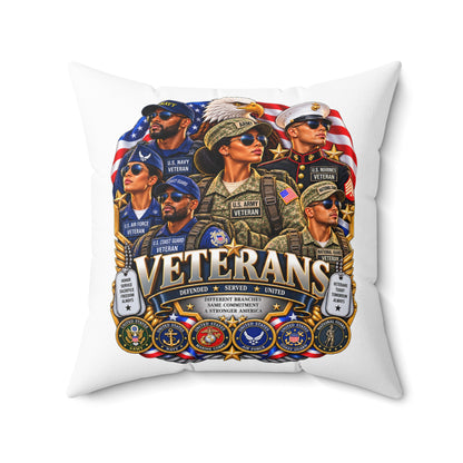 Veterans Tribute Pillow – Patriotic Military Veteran Throw Pillow