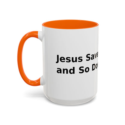 Accent Coffee Mug — “Faith + Medicine: Insulin Saves” Black-Accent Mug (11/15 oz)