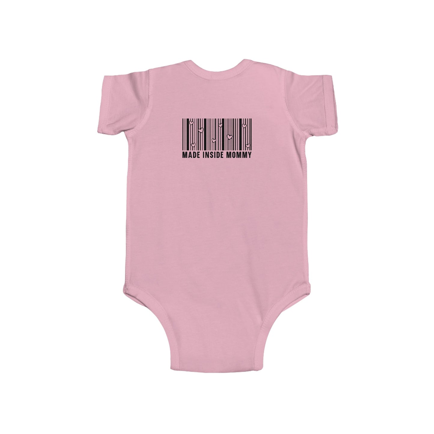 Made Inside Mommy Baby Bodysuit — Funny Barcode Infant Onesie