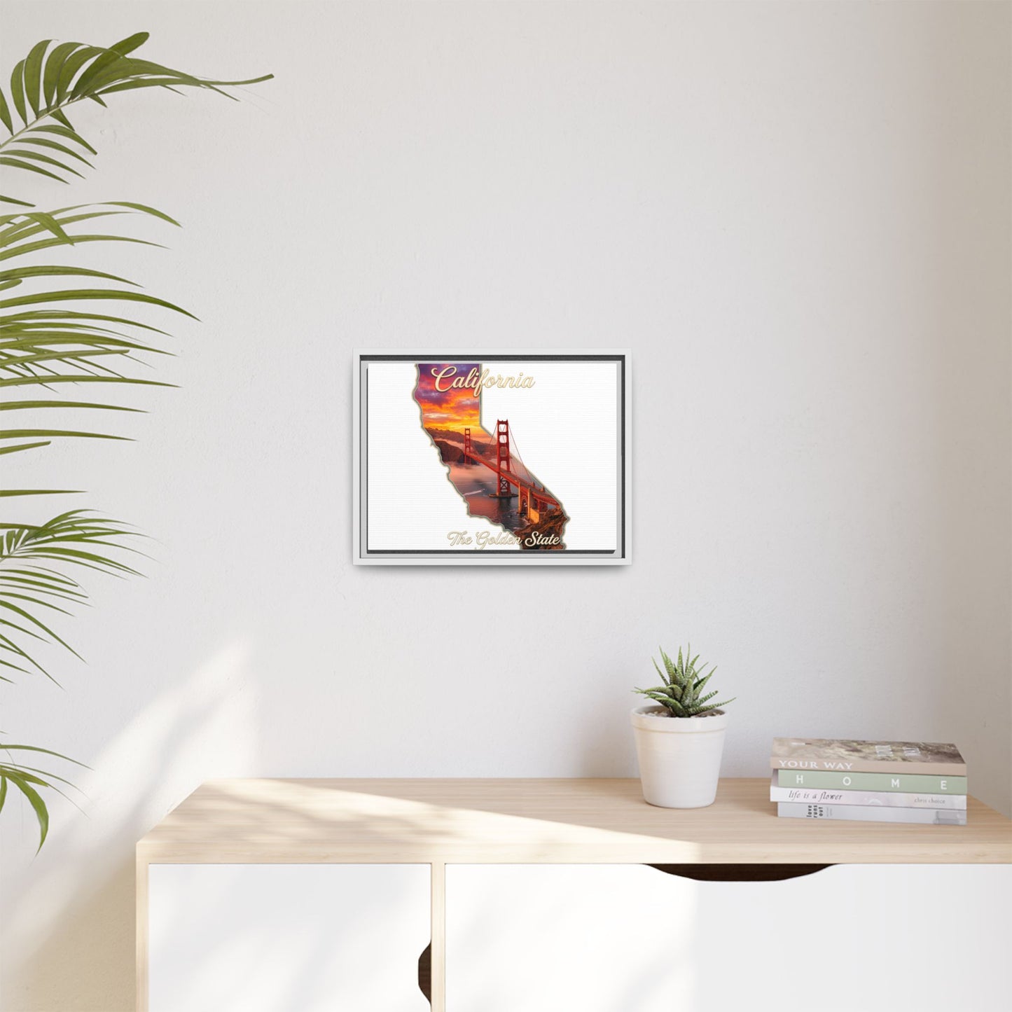 California Golden Gate Map Matte Canvas Print (Framed)