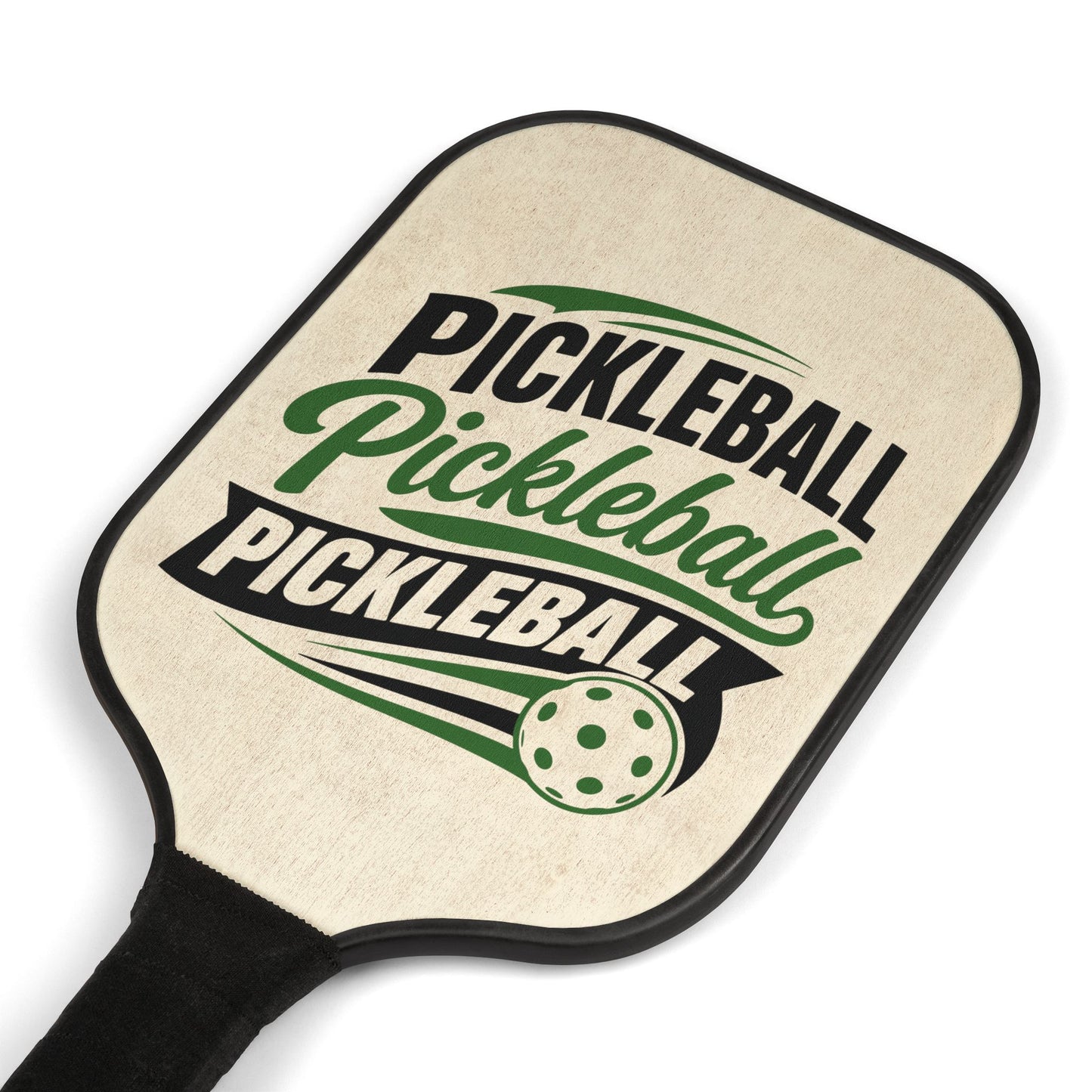 Pickleball Paddle Set — Retro "Pickleball" Graphic Paddle & 2 Balls Kit