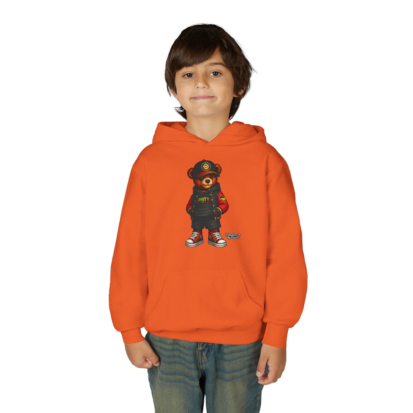 Youth Bear Hoodie — Streetwear Teddy Bear Graphic Pullover