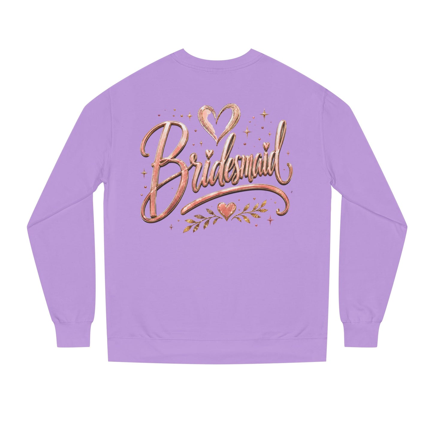 Bridesmaid Crewneck Sweatshirt — Rose Gold Script Bridesmaid Pullover