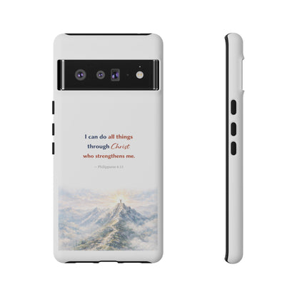 Christian Phone Case – “I Can Do All Things Through Christ” Inspirational Tough Case