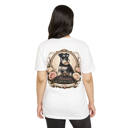 Miniature Schnauzer Floral Portrait T-Shirt